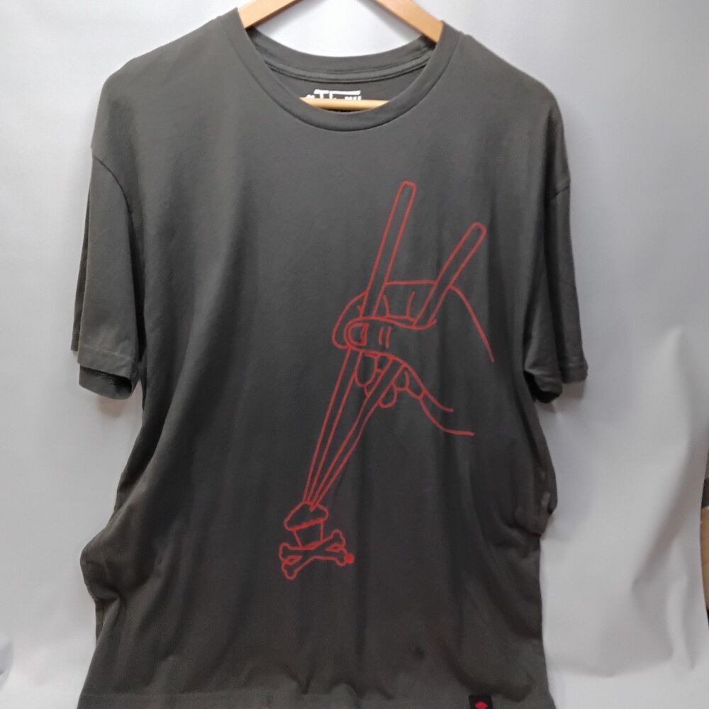 Johnny Cupcakes Graphic T-Shirt Boys XL Gray With Red Graphic Accents
